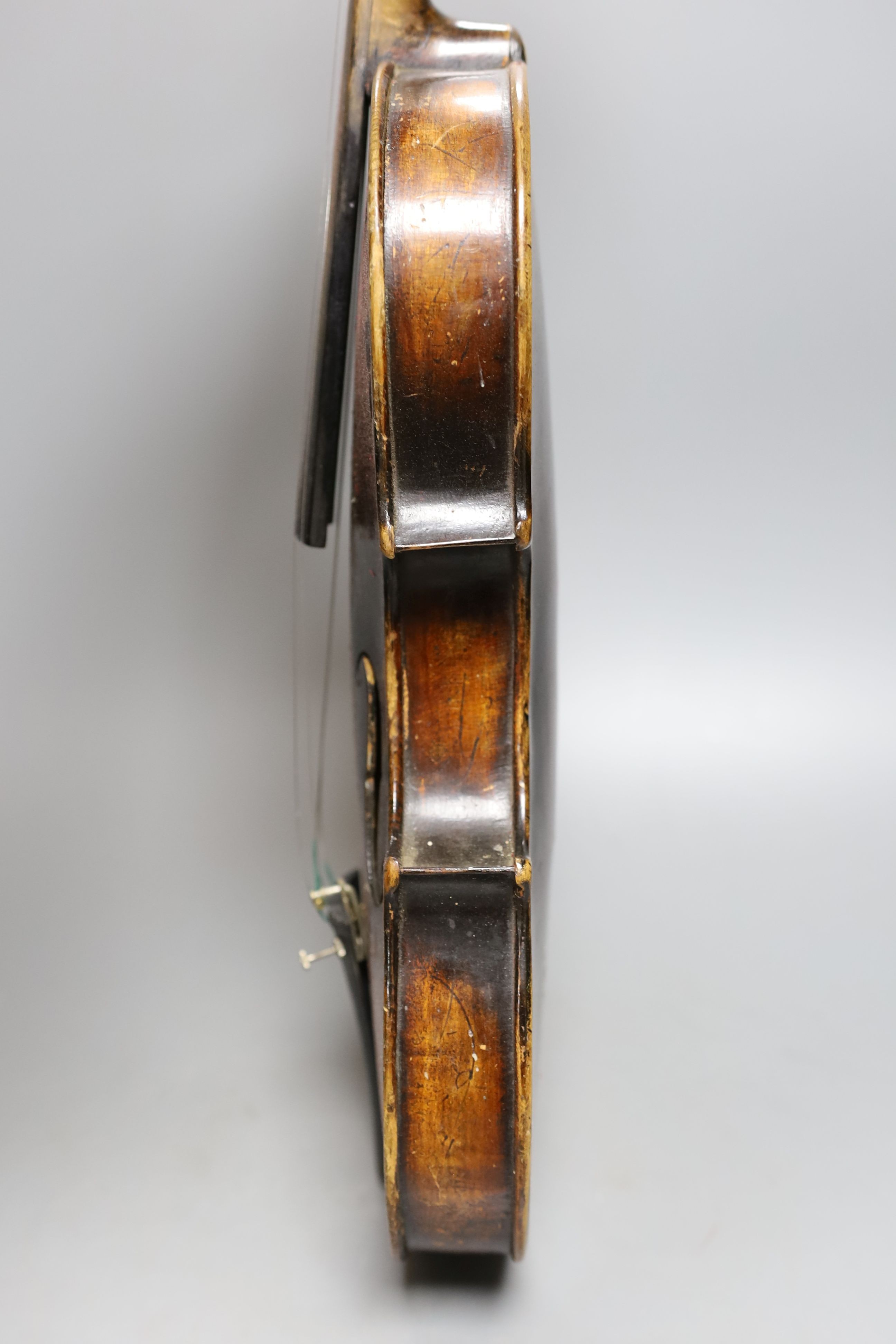 A Duke, London violin, 60 cms long.